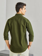 Green Plain Oxford Shirt
