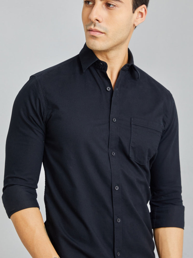 Black Plain Oxford Shirt