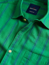 Green Striped Twill Shirt