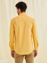 Yellow Printed Stretch Shirt