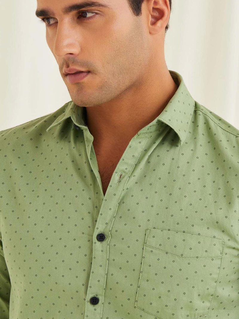 Green Printed Shirt