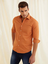 Orange Printed Shirt