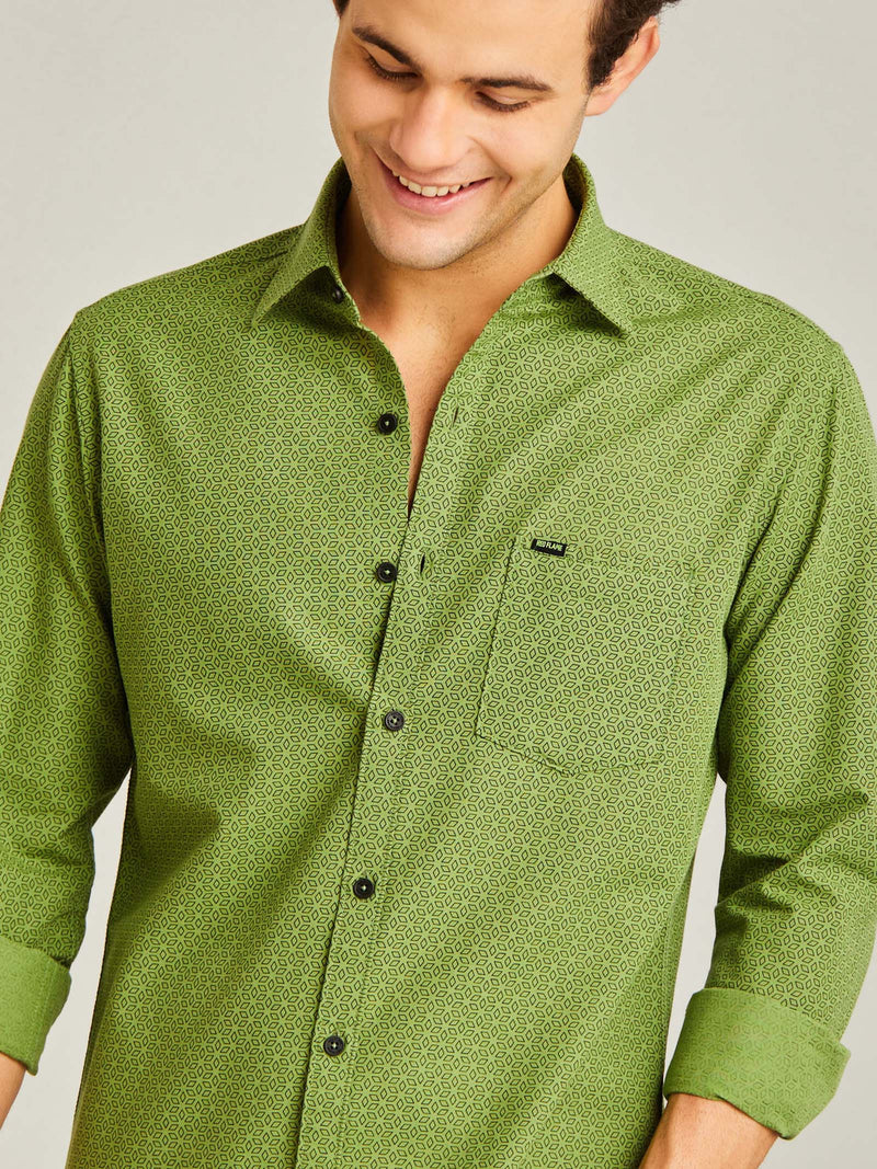 Green Printed Shirt