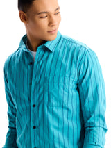 Aqua Blue Pure Cotton Casual Shirt
