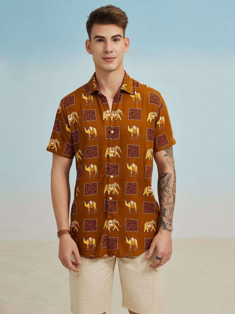 Khaki Printed Shirt