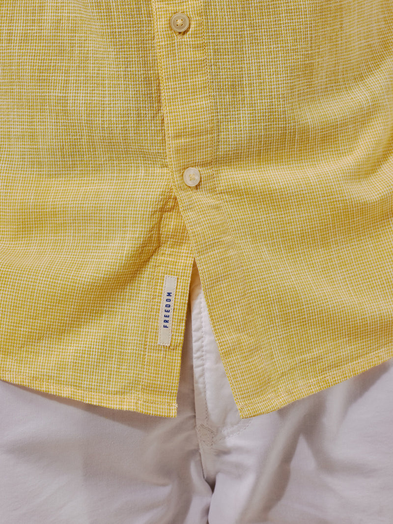 Yellow Micro Checked Shirt