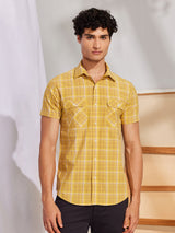 Yellow Checked Cargo Shirt