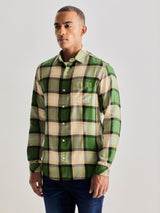 Green Pure Cotton Checked Shirt