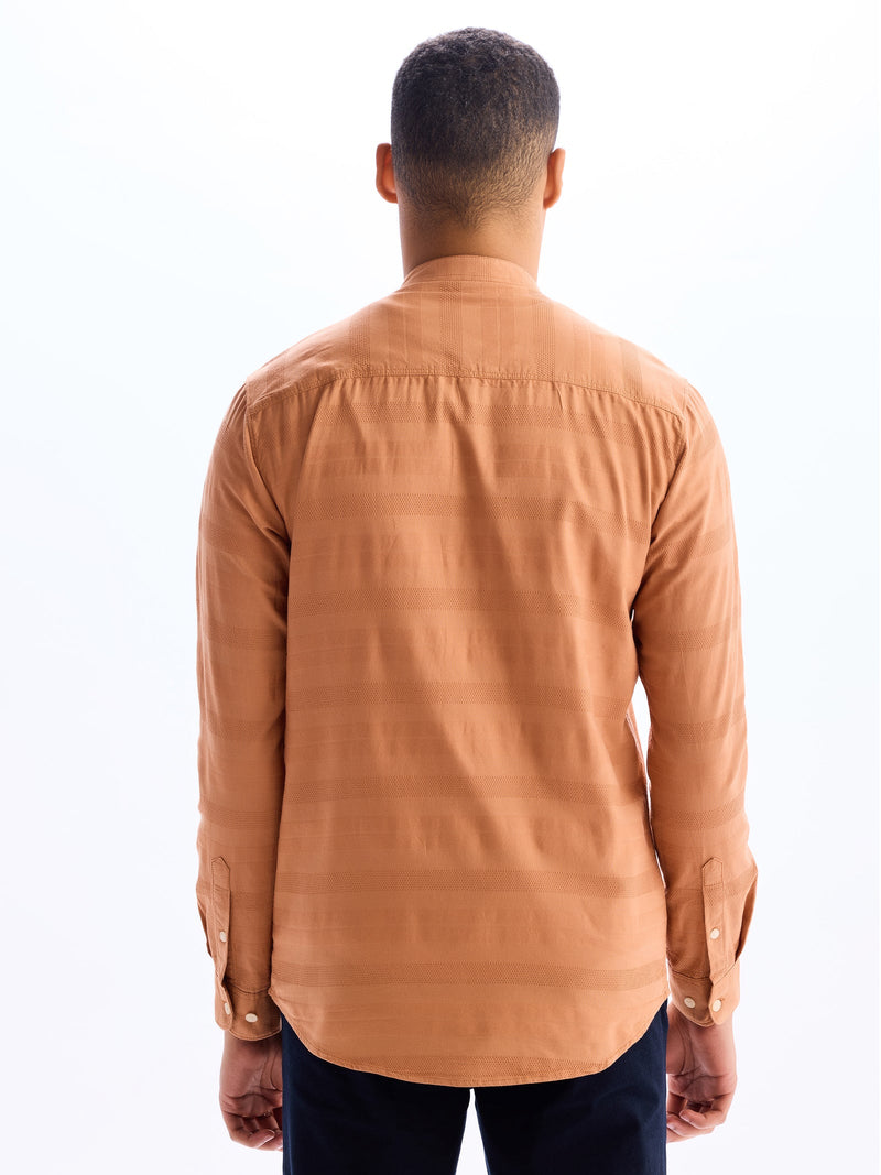 Persian Orange Pure Cotton Casual Shirt