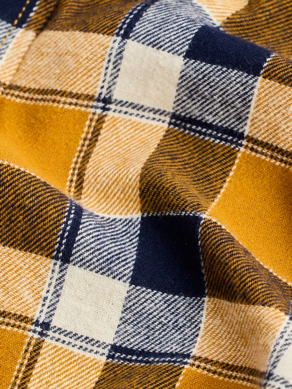 Yellow Brushed Cotton Checked Shirt