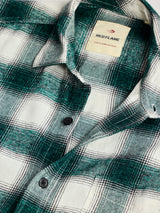 Green Brushed Cotton Checked Shirt