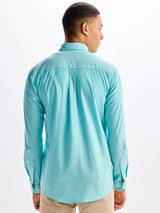 Aquamarine Green Stretch Casual Shirt