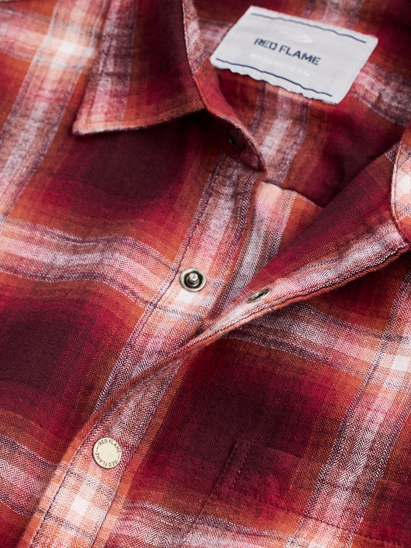 Maroon brushed Cotton Checked Shirt