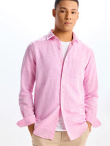 Pastel Pink Linen Casual Shirt