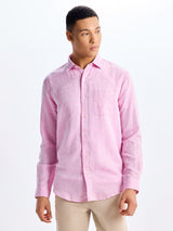 Pastel Pink Linen Casual Shirt
