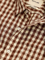 Brown Checked Linen Shirt