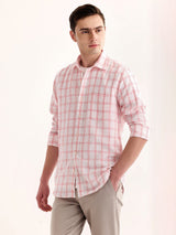 Pink Checked Linen Shirt