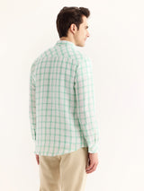 Green Checked Linen Shirt