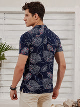 Navy Printed Resort Shirt
