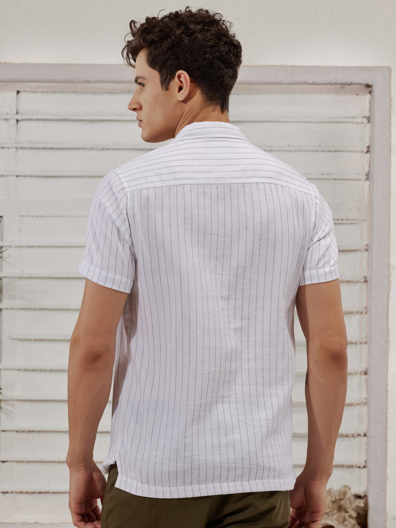 White Striped Resort Shirt