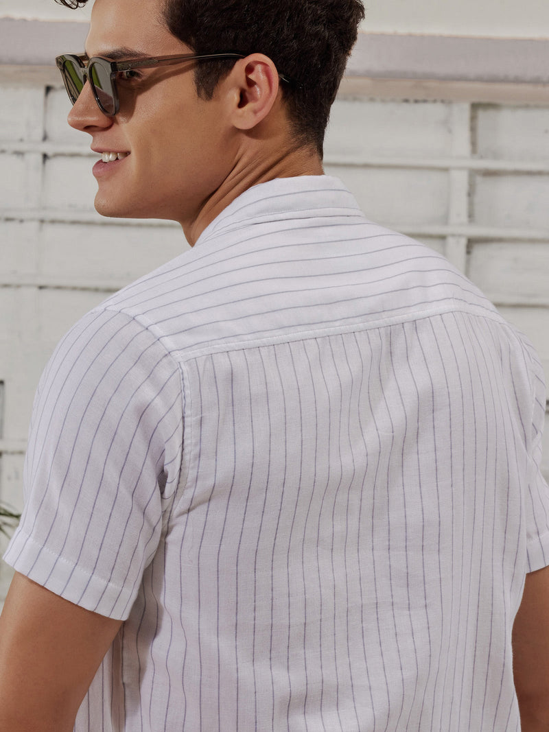 White Striped Resort Shirt