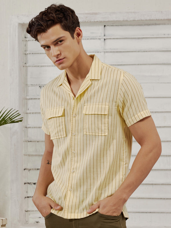 Yellow Striped Resort Shirt
