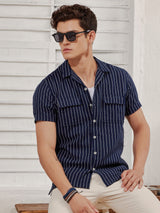 Navy Striped Resort Shirt