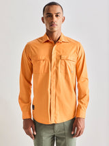 Orange Stretch Cargo Shirt
