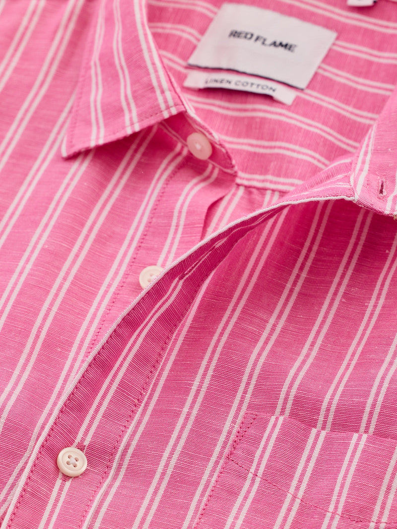 Pink Striped Linen Shirt