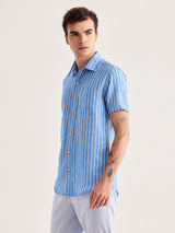 Blue Striped Linen Shirt