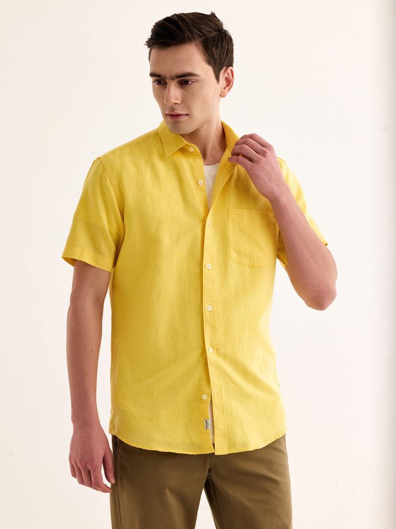 Yellow Striped Linen Shirt