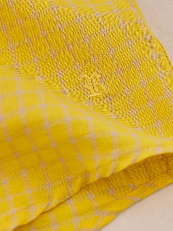 Yellow Checked Linen Shirt