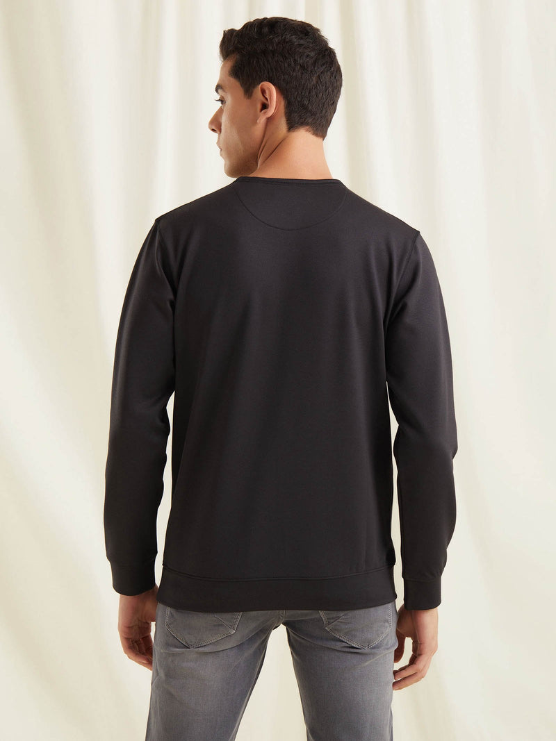 Dark Grey Textured 4-Way Stretch Sweatshirt