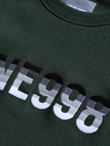 Green Chest Print Sweatshirt