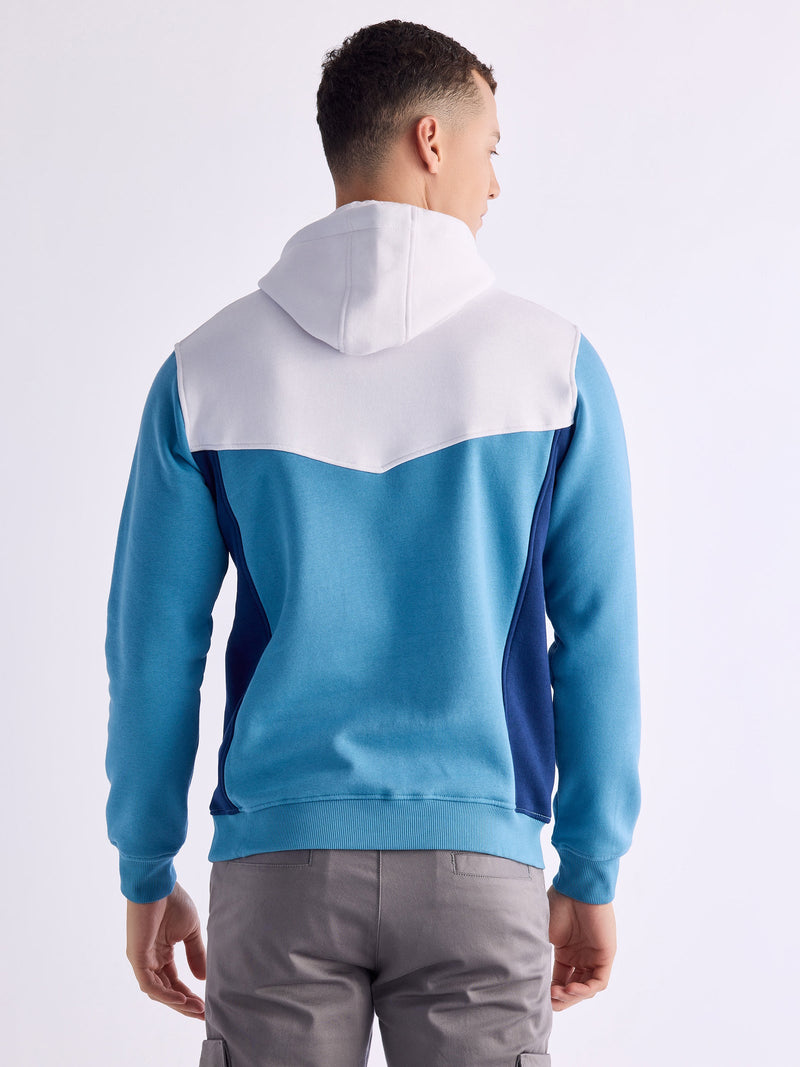 Blue Solid Hooded Sweatshirt