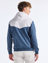 Navy Colourblock Hooded Sweatshirt