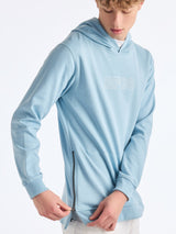 Blue Solid Hooded Sweatshirt