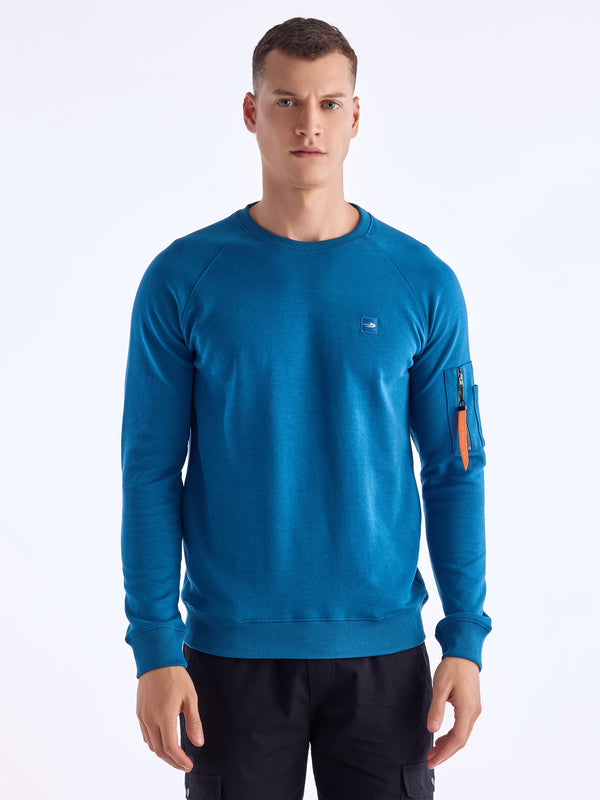 Blue Solid Sweatshirt