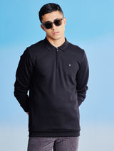 Black Zipped Polo Sweatshirt