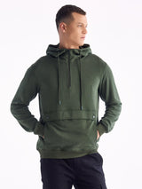 Green Solid Hooded Sweatshirt