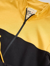 Yellow Solid Zipped Sweatshirt