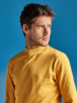 Yellow Interlock High Neck Sweatshirt