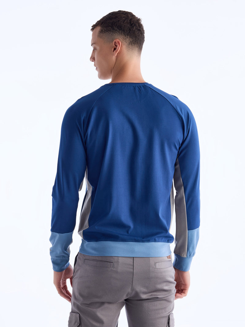 Blue Printed Sweatshirt