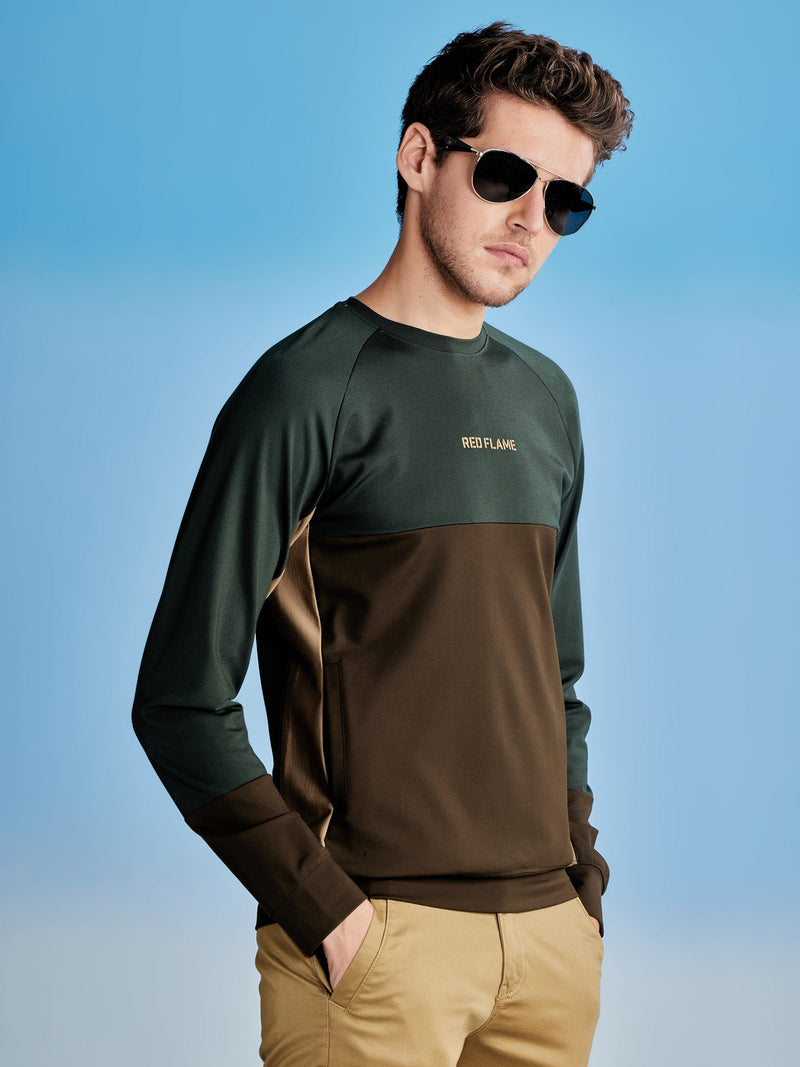 Green Colorblocked 4-Way Stretch Sweatshirt
