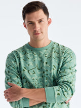 Green Printed Sweatshirt