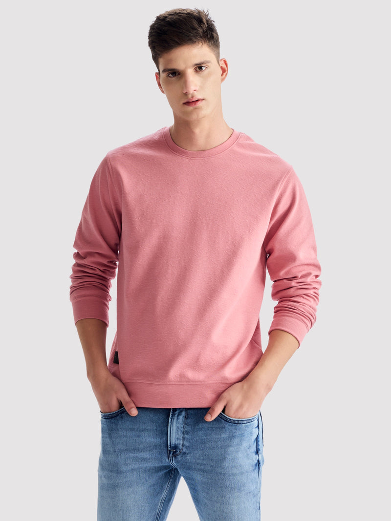 Pink Textured Sweatshirt