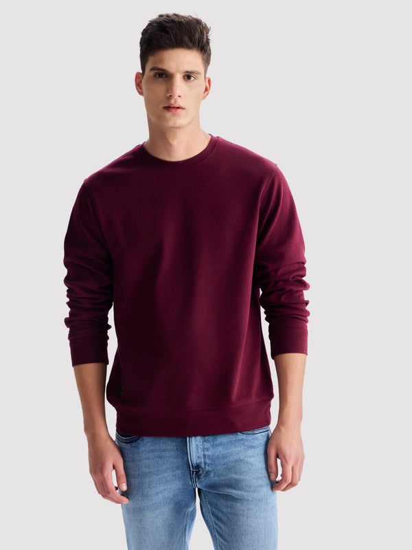 Maroon Textured Sweatshirt