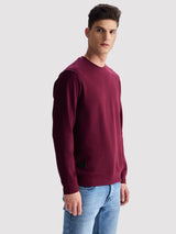 Maroon Textured Sweatshirt