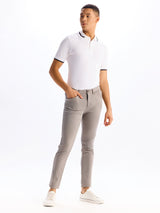 Grey Skinny Fit Stretch Ankle Travel Pant