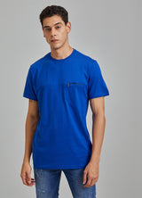 Royal Blue Solid Knitted T-Shirt